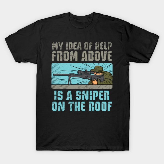 GUN LOVER: Sniper On The Roof T-Shirt by woormle